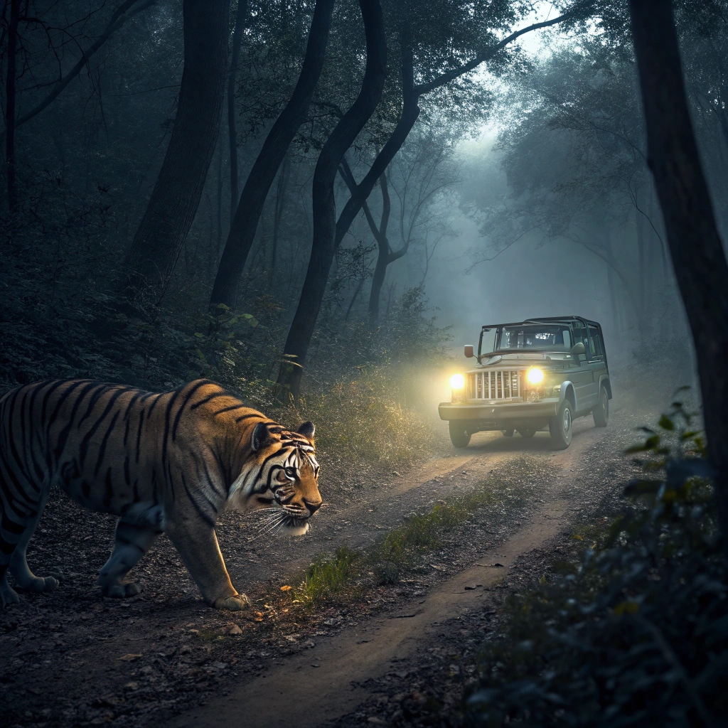 उतनूरचे दिवस-1-Memories-at-Utnoor-By Ajay Kotnis 7 tiger at night