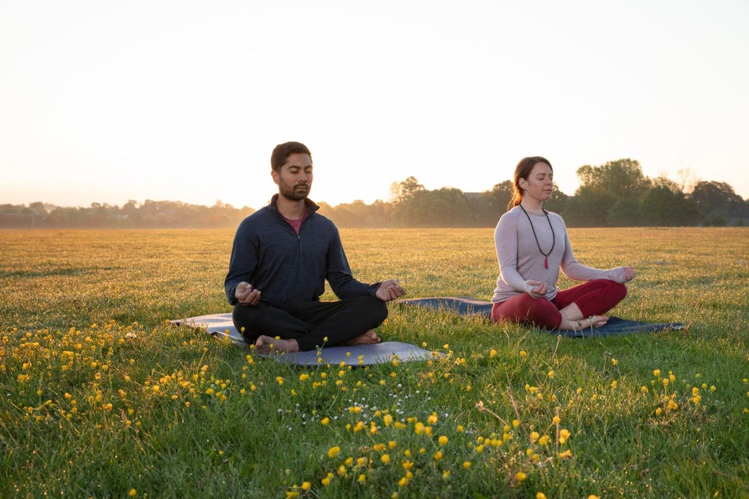 meditating couple